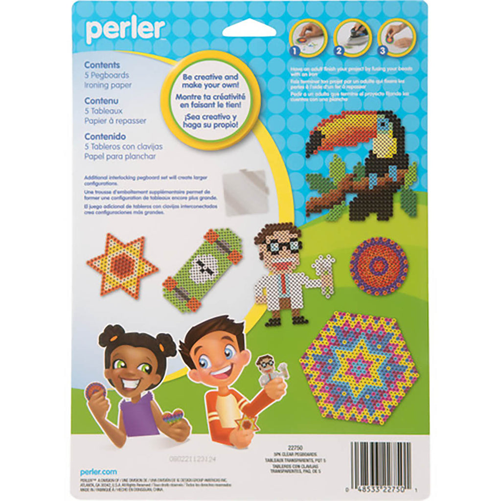 Small &amp; Large Basic Shapes Clear Pegboards - 5 Ct