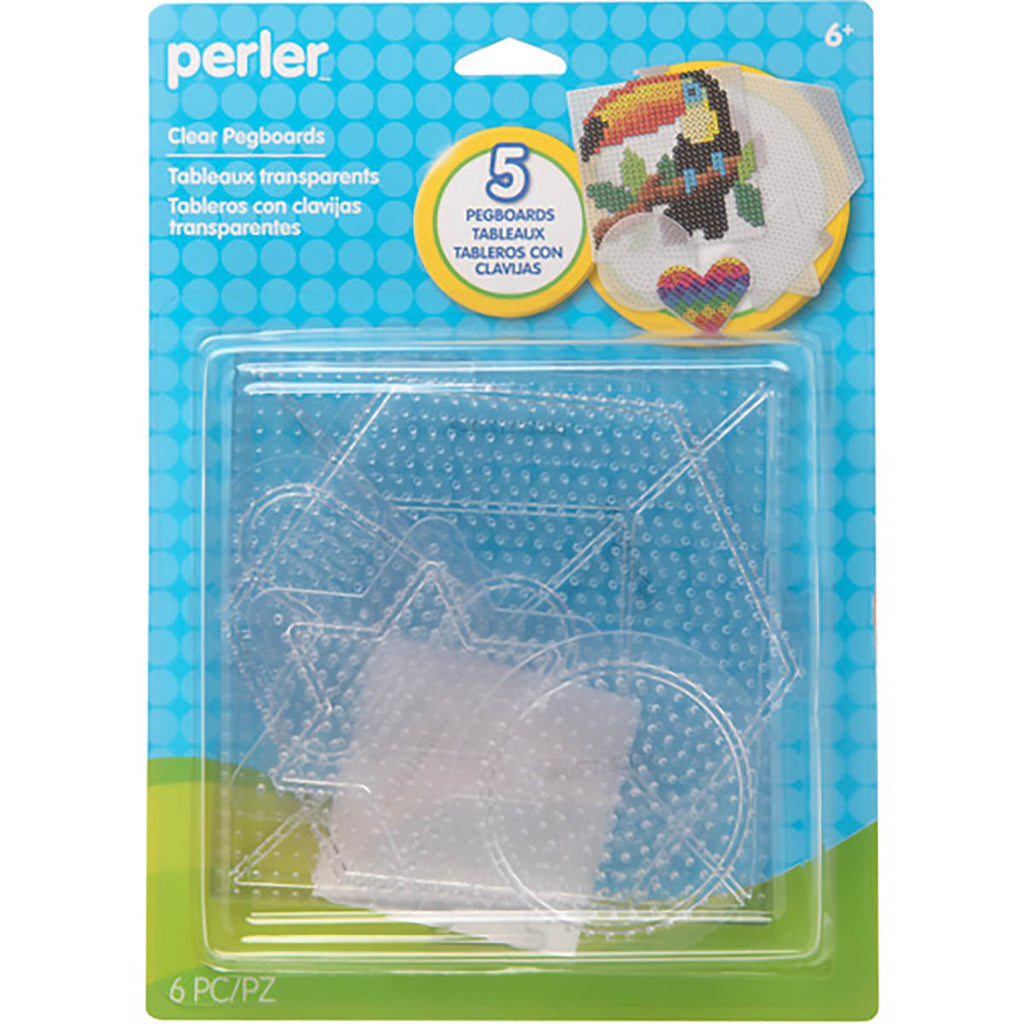 Small &amp; Large Basic Shapes Clear Pegboards - 5 Ct