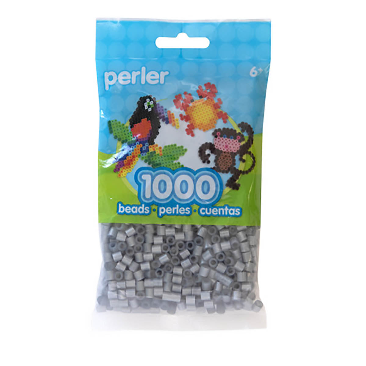1000 Perler Beads - Pearl Silver