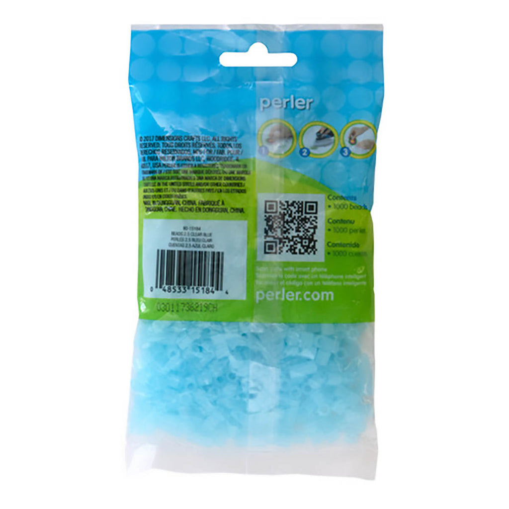 1000 Perler Beads - Clear Blue