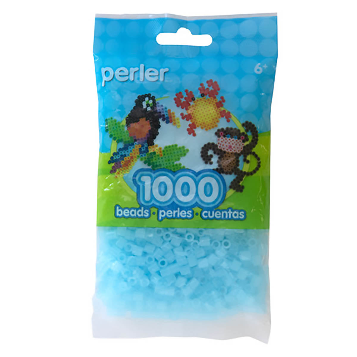 1000 Perler Beads - Clear Blue
