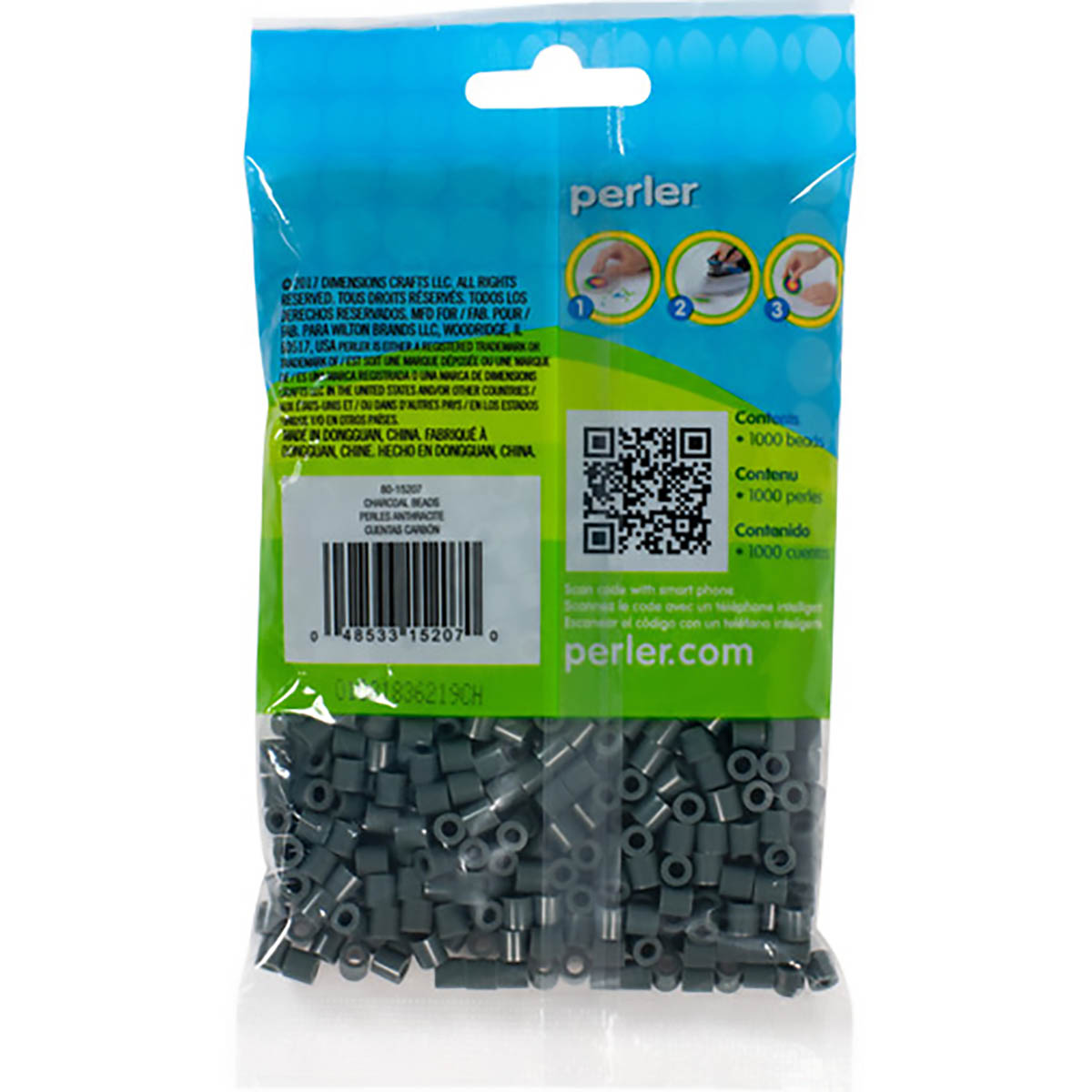 1000 Perler Beads - Charcoal