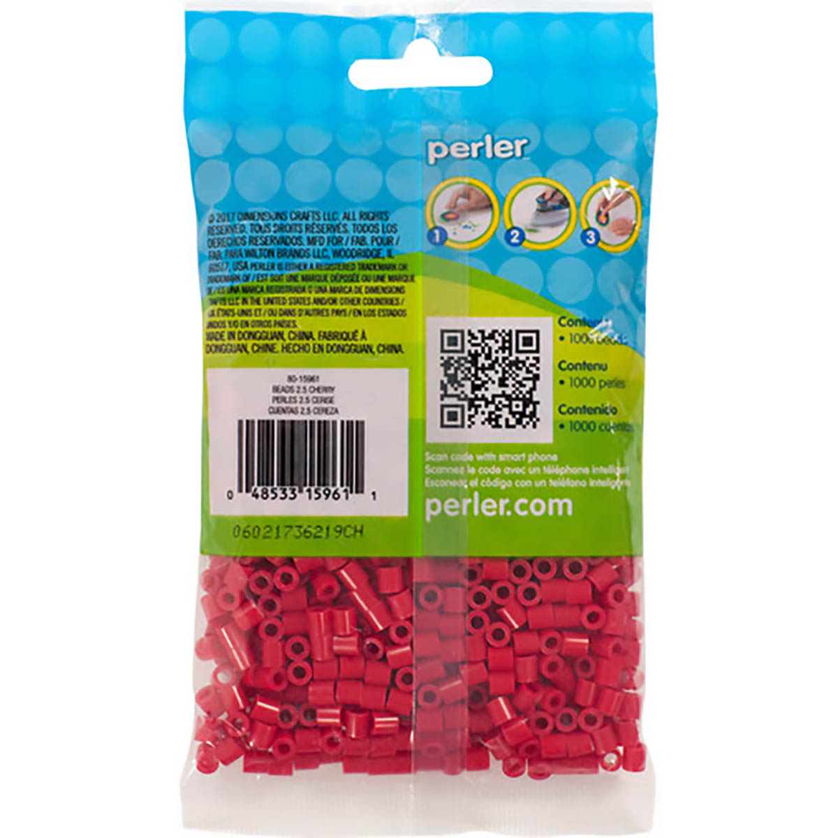 1000 Perler Beads - Cherry