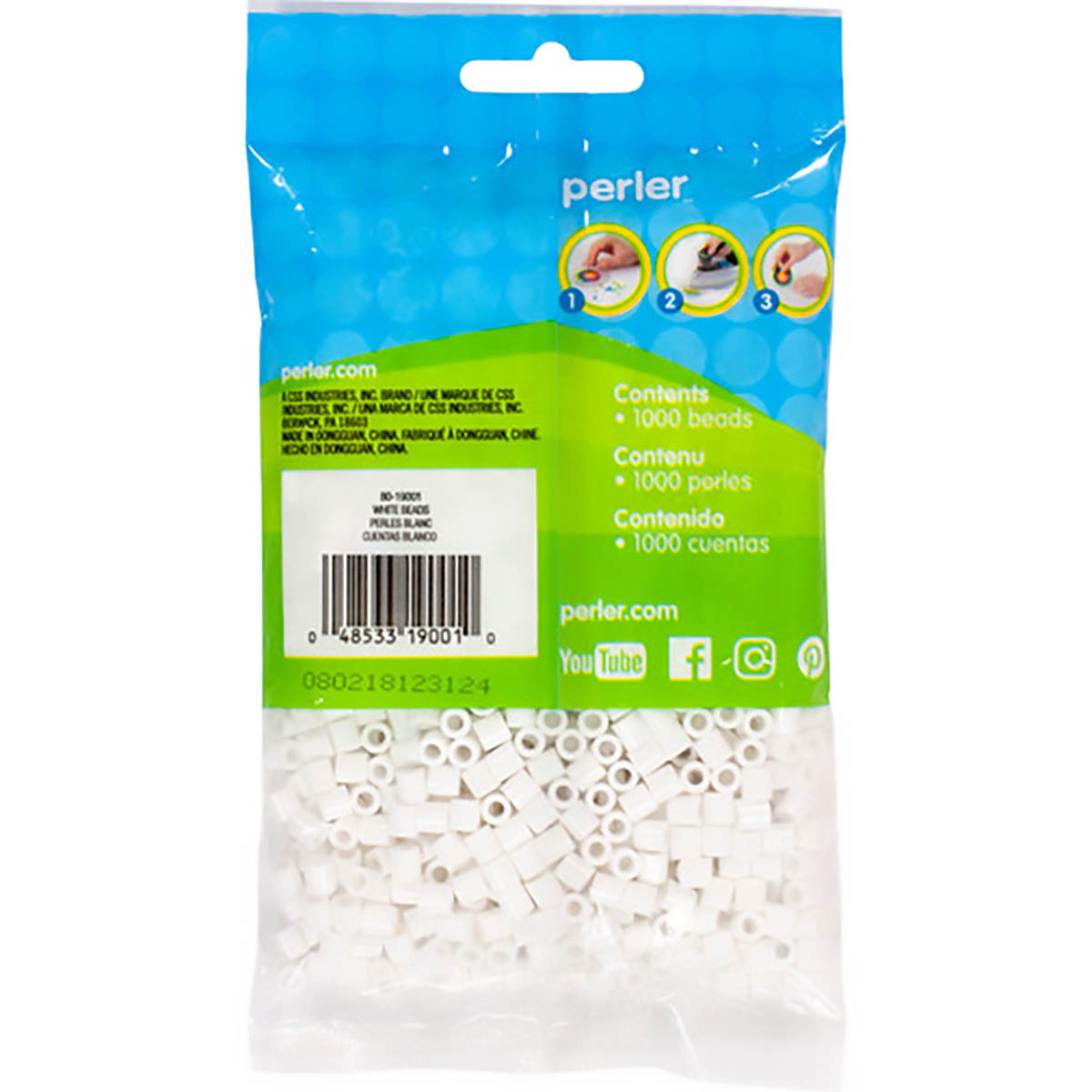 1000 Perler Beads - White