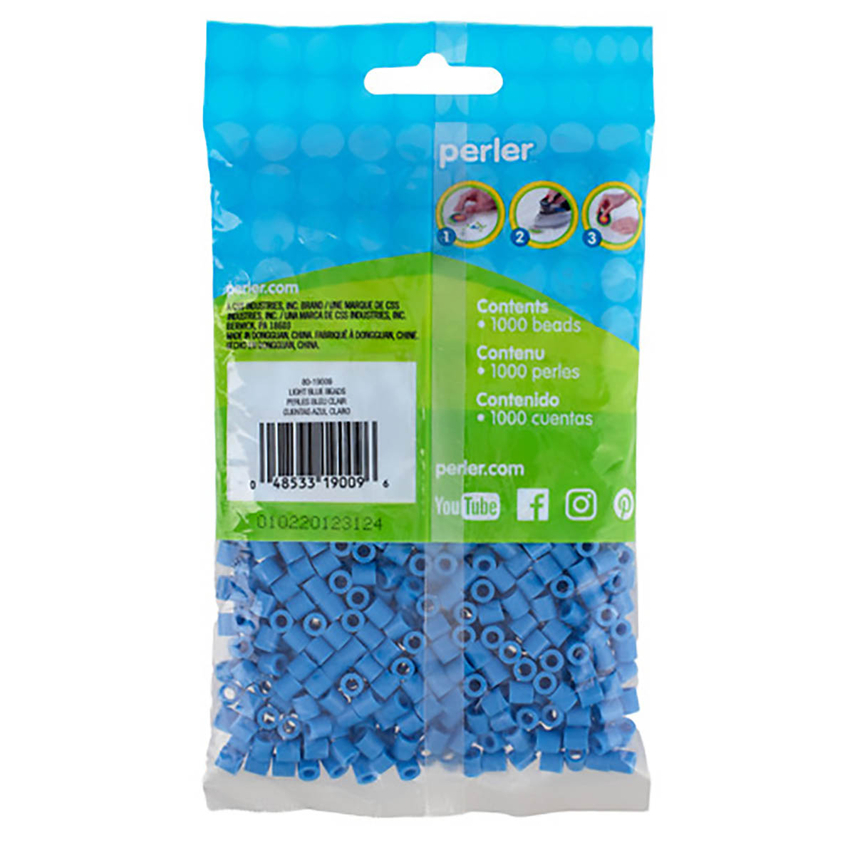 1000 Perler Beads - Light Blue