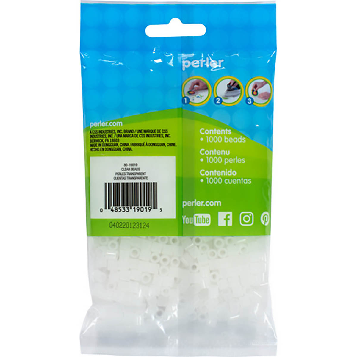 1000 Perler Beads - Clear