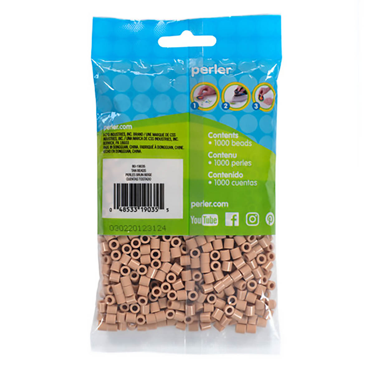 1000 Perler Beads - Tan