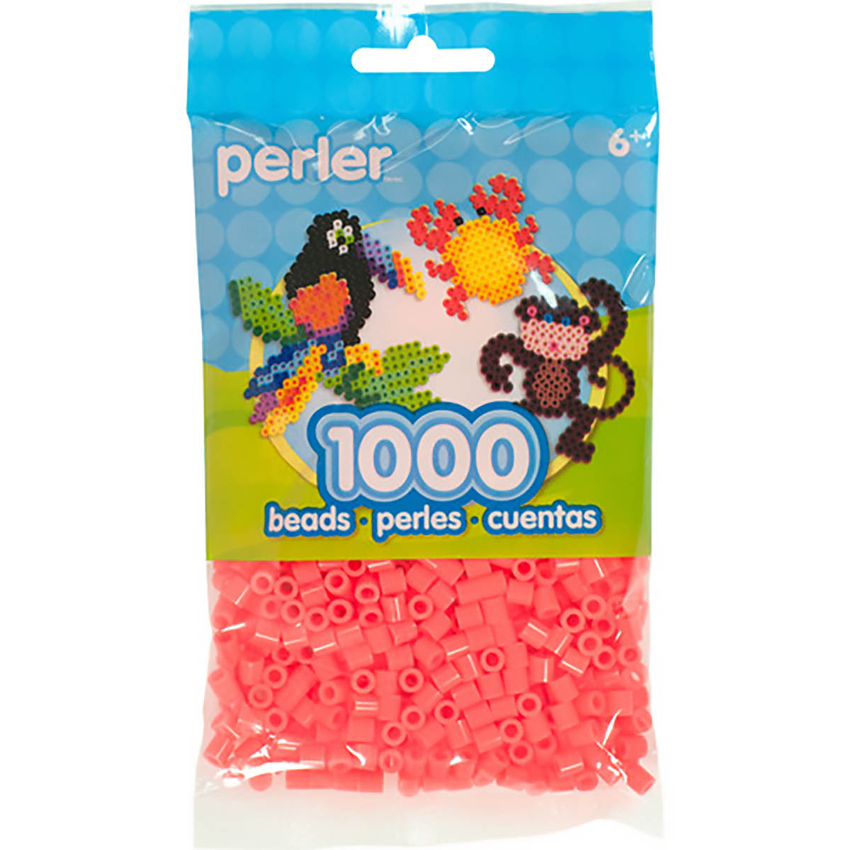 1000 Perler Beads - Hot Coral